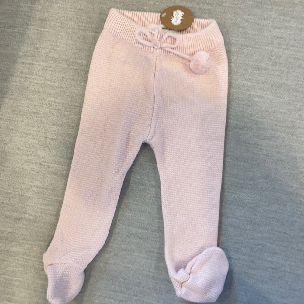 NWT Mud pie leggings size 3-6 months light pink.